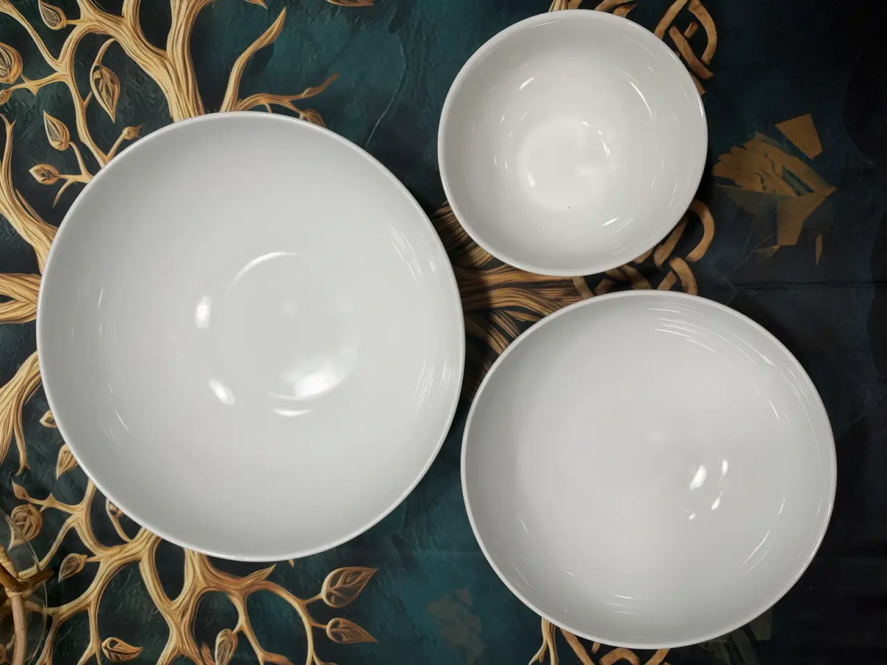 Billede 1 - 3 flotte hvide CASA skåle – 14, 20 & 26 cm