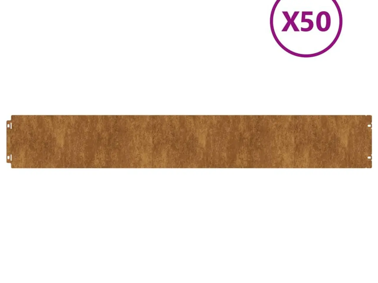 Billede 2 - Plænekant i cortenstål - 50 stk, 15 × 103 cm, rusten