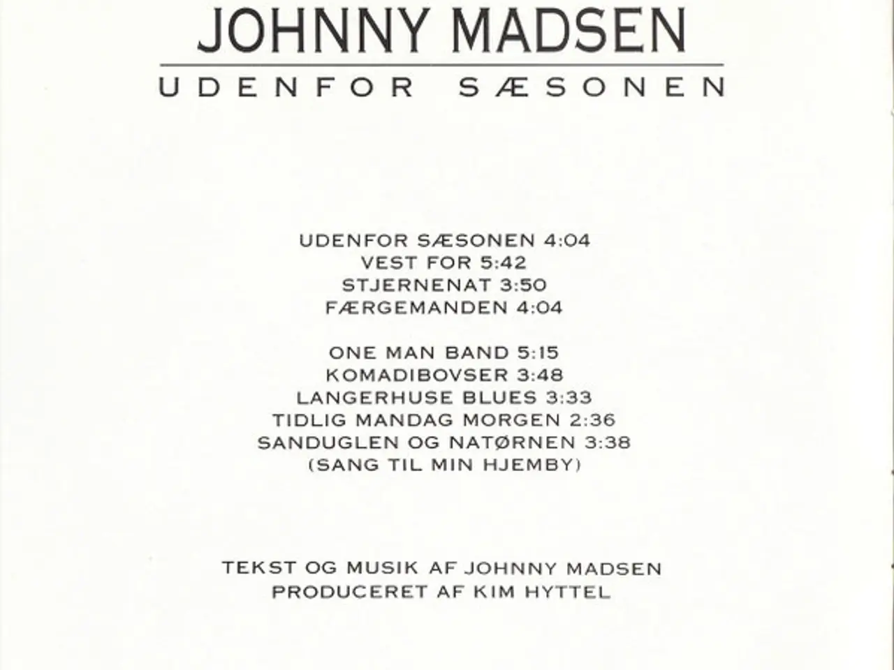 Billede 5 - Johnny Madsen – Udenfor Sæsonen – CD