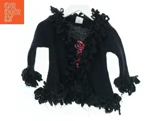 Sort cardigan med blomster fra H&M (str. 80)