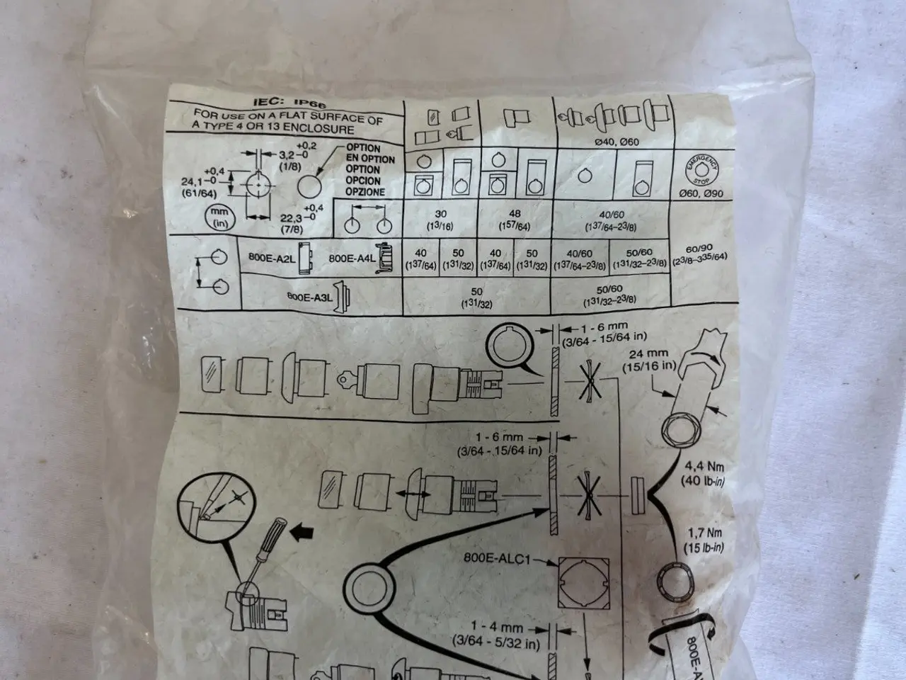 Billede 7 - Allen-Bradley 800EP-MTS44 Bulletin 800E 40mm Stop