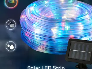 2 stk. briloner solcelle led strip 10 meter rgb(ubrugt)