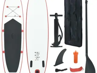 Stand Up Paddle Board-sæt SUP surfbræt oppustelig rød og hvid