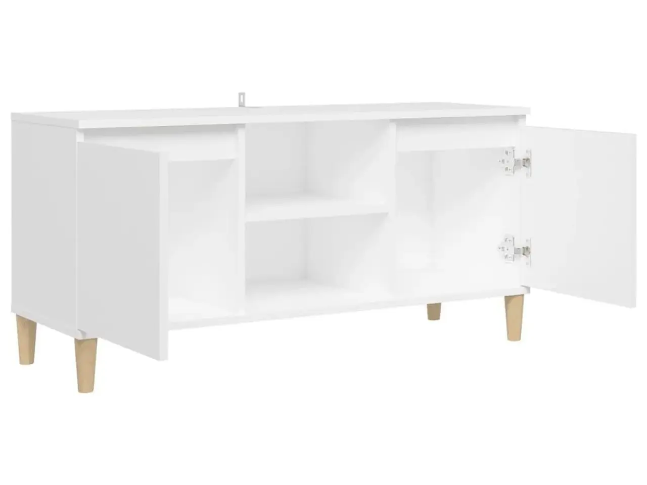 Billede 7 - Tv-bord med massive træben 103,5×35×50 cm - hvid