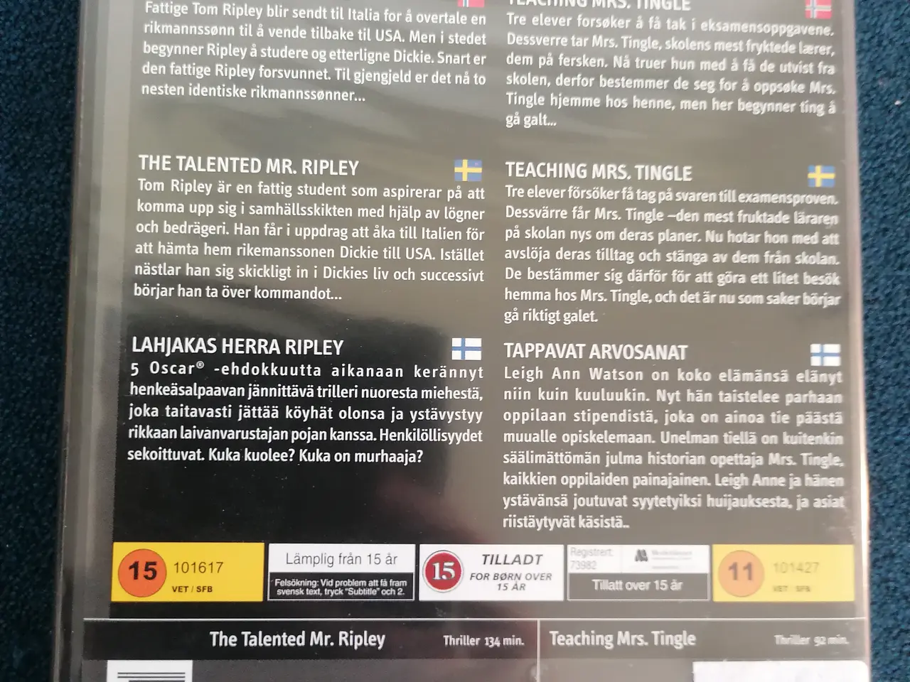 Billede 2 - The Talented Mr Ripley/Teaching Mrs Tingle Uåbnet