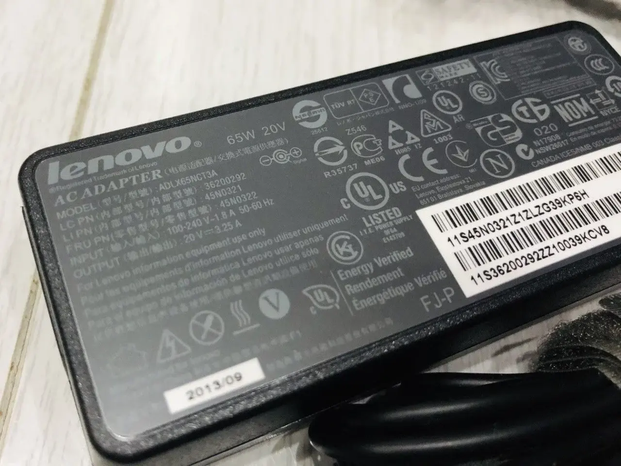 Billede 3 - Original Lenovo AC/DC Adapter 20V 3.25A 65W