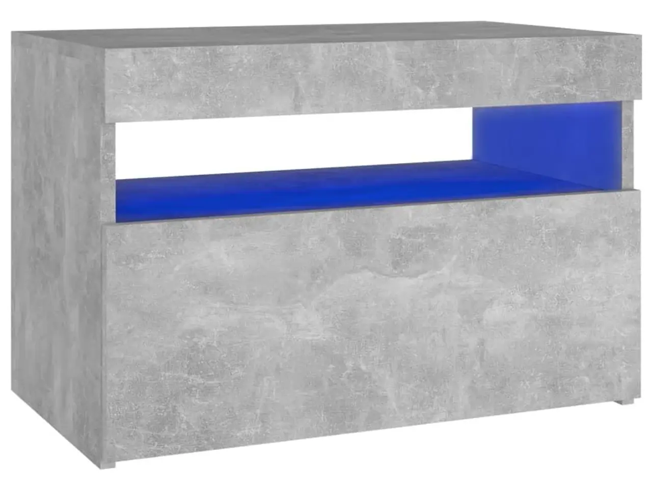 Billede 2 - Sengebord med LED-lys - 60×35×40 cm, betongrå