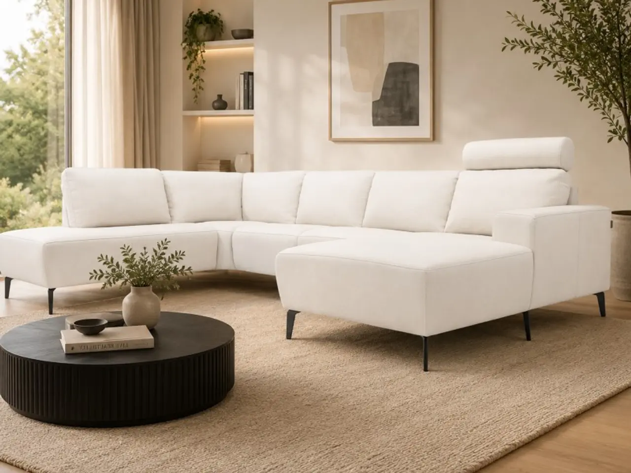 Billede 8 - Hjort Knudsen Copenhagen Hvid Læder U-sofa - Højrevendt