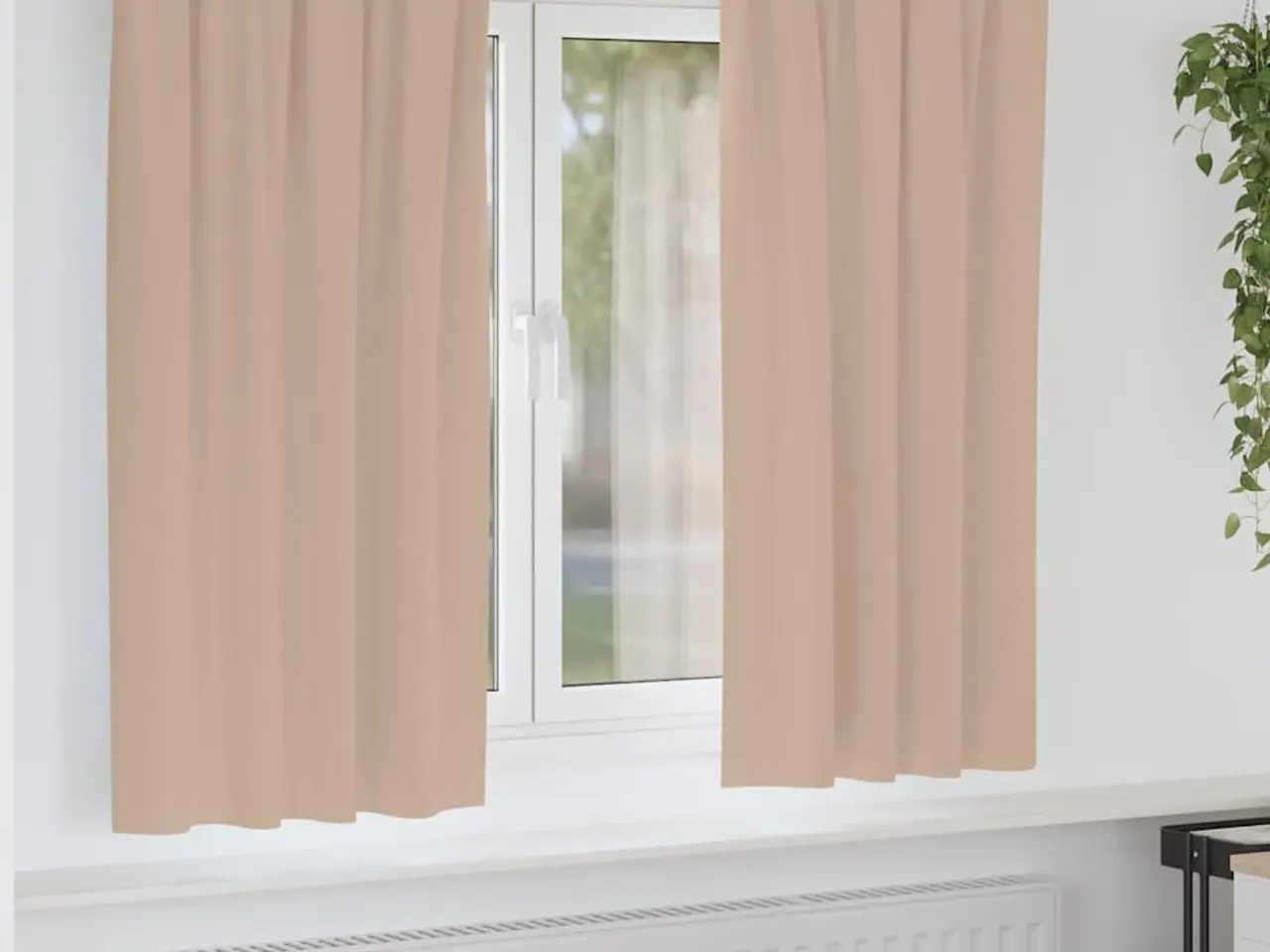 Billede 1 - Mørklægningsgardiner med ringe - 2 stk, gråbrun 175 × 140 cm