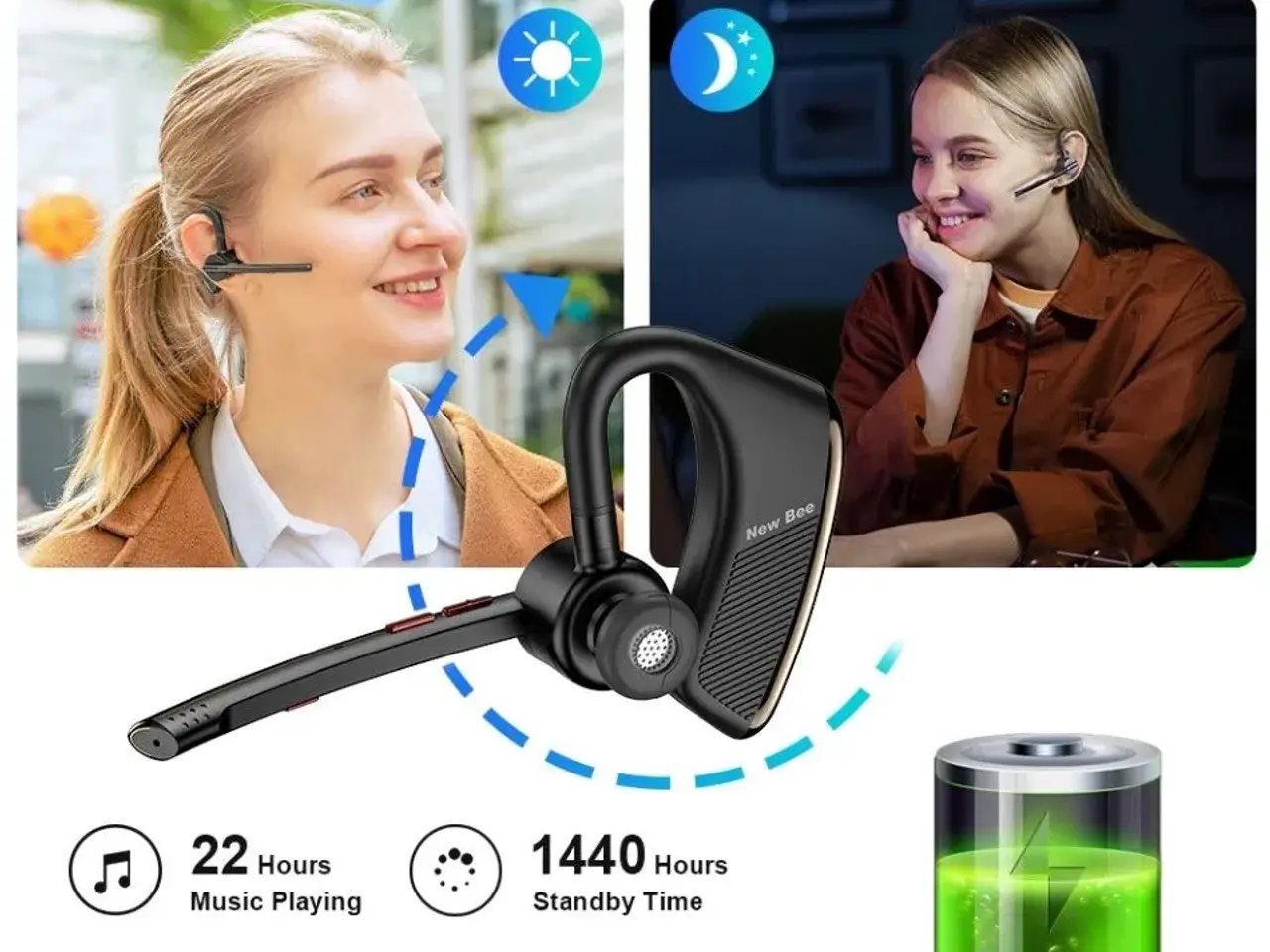 Billede 4 - New Bee M50 Bluetooth headset.
