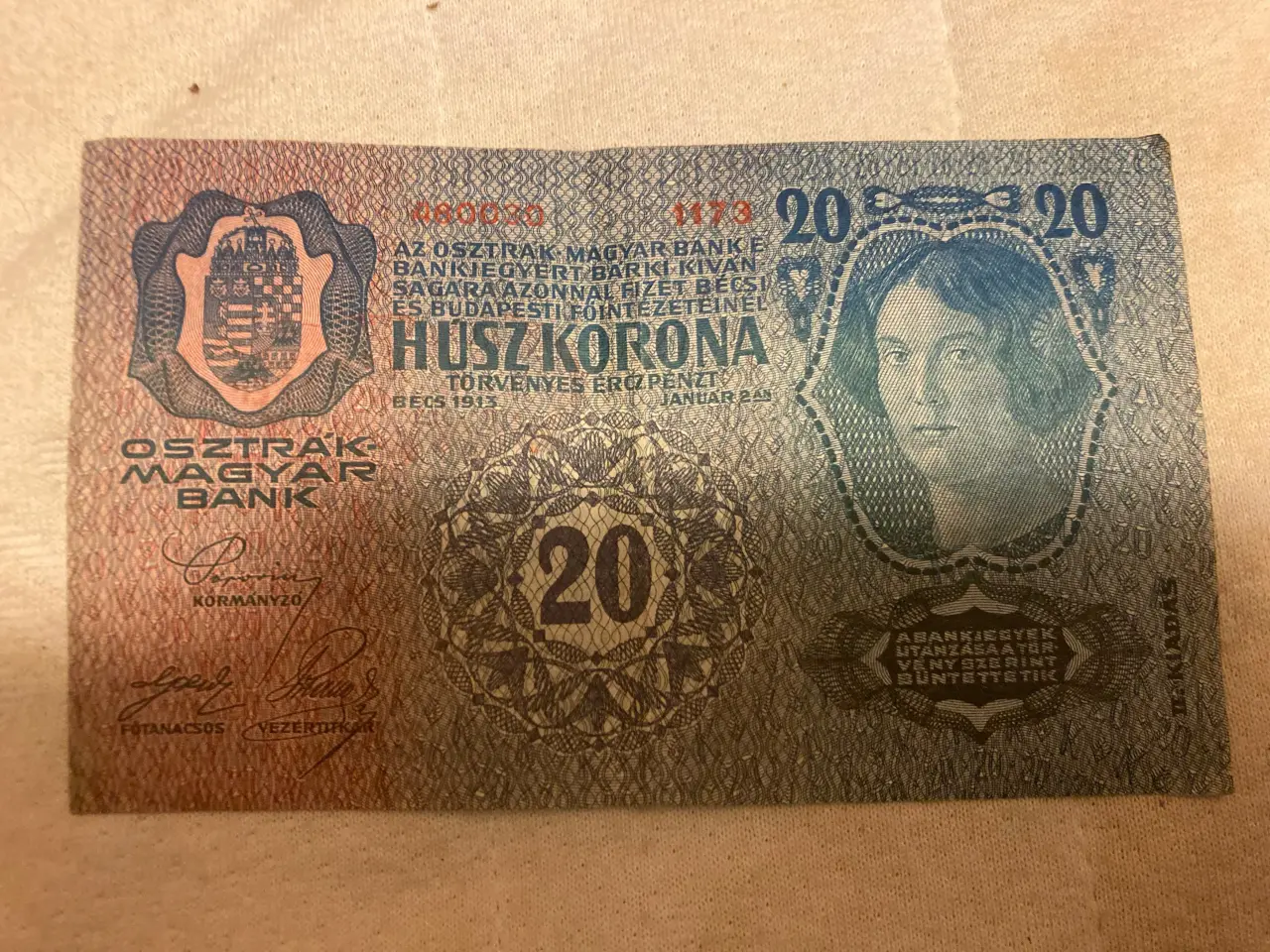 Billede 2 - 20 kronen fra Østrig-Ungarn.