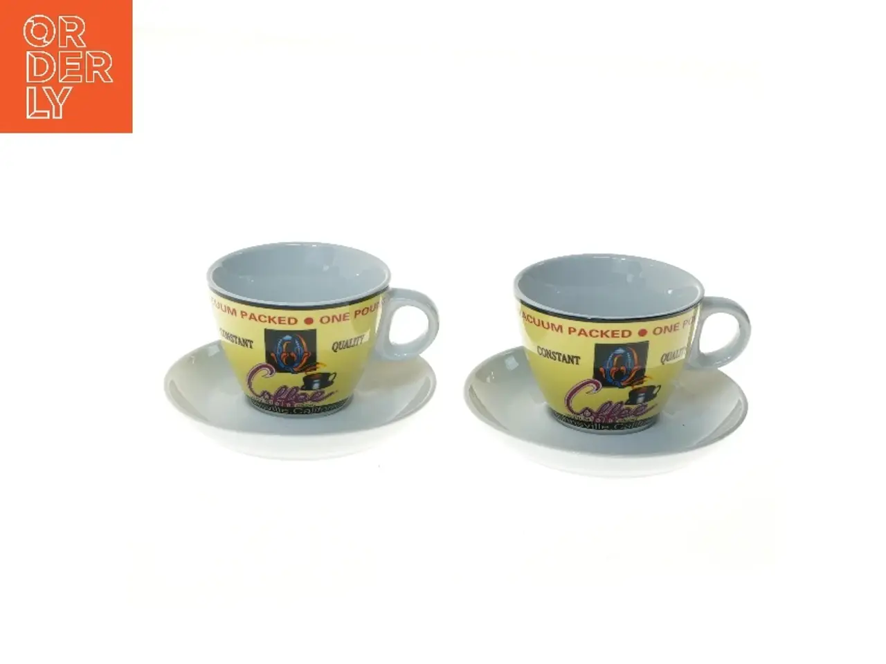 Billede 1 - Kaffekopper og underkopper fra Maisons (str. 2 stk Ø 9 & 14 cm)