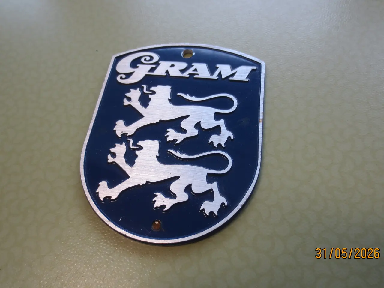 Billede 1 - 1 stk Metal Skilt Brdr Gram 