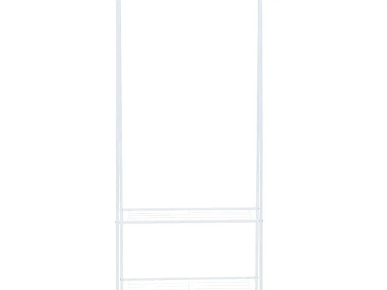 Billede 2 - Tøjstativ med 2 hylder - 59 × 35 × 150 cm, hvid