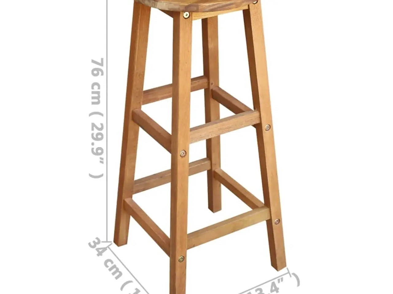Billede 4 - Barstole i massivt akacietræ - 2 stk., 76 cm
