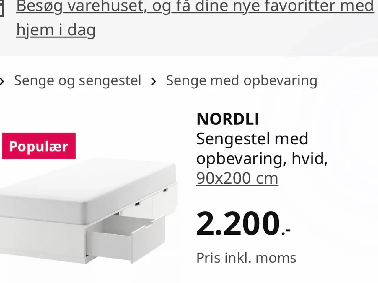 Billede 1 - Ikea seng sort