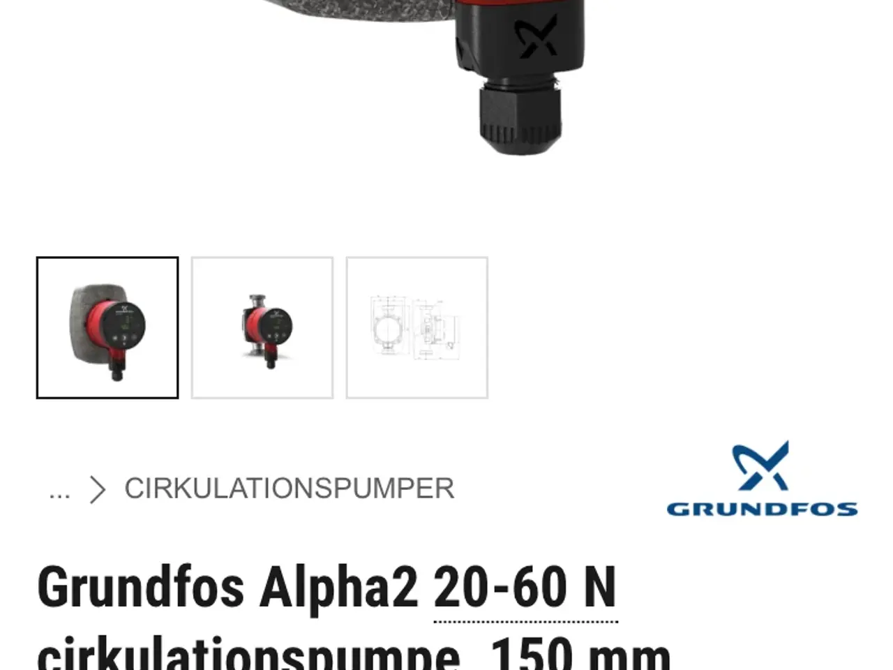 Billede 1 - Sælges den Cirkulationspumpe Grundfos ALPHA2