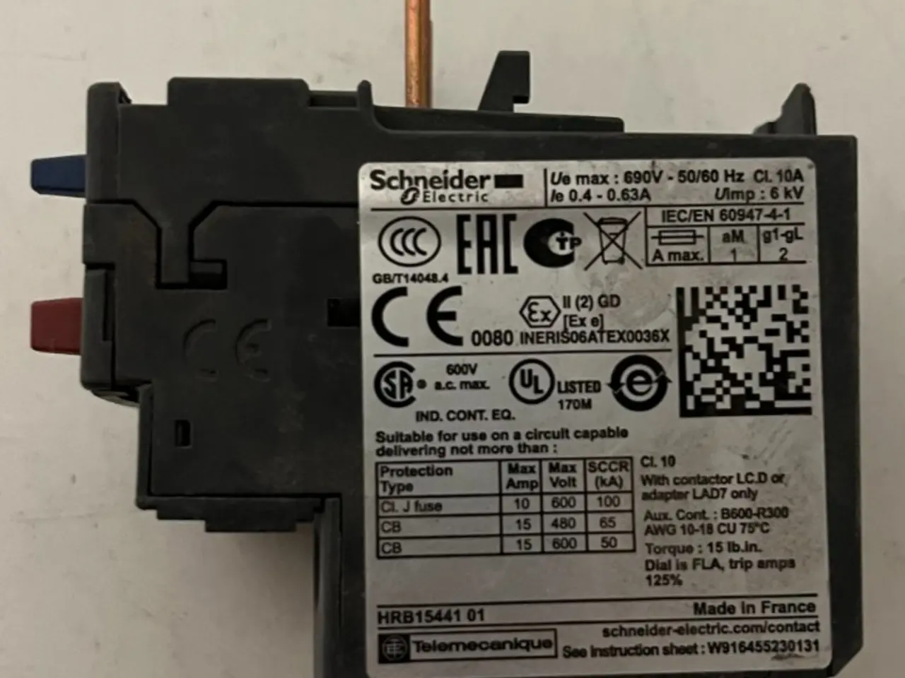 Billede 1 - Schneider Electric LRD04 TeSys Thermal Overload