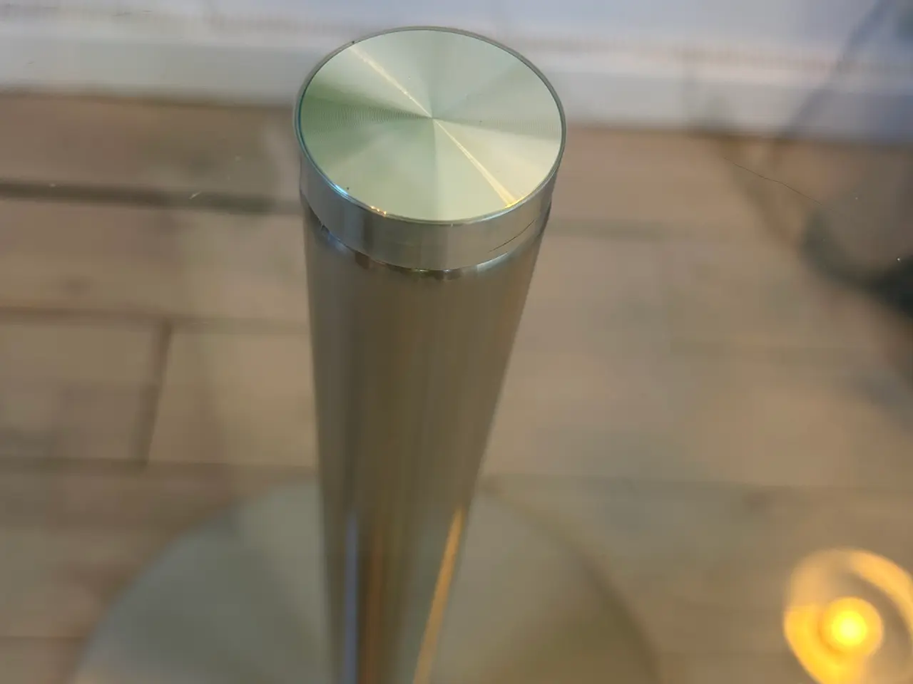 Billede 9 - Glasbord på kromfod - diameter 51 cm