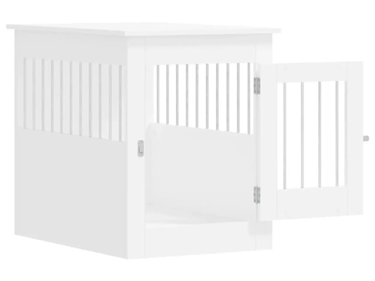 Billede 6 - Hundebur/endebord 55×80×68 cm i konstrueret træ - hvid