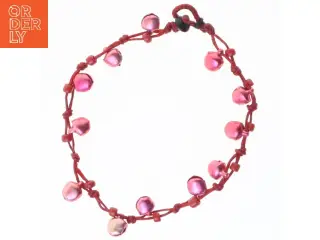 Rød armbånd med perler (str. 25,5 cm)