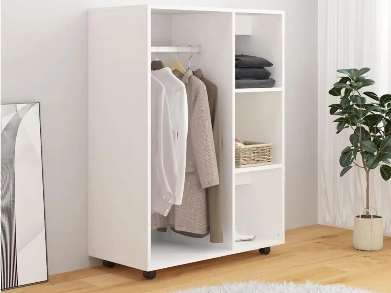 Billede 3 - Klædeskab 80x40x110 cm konstrueret træ hvid