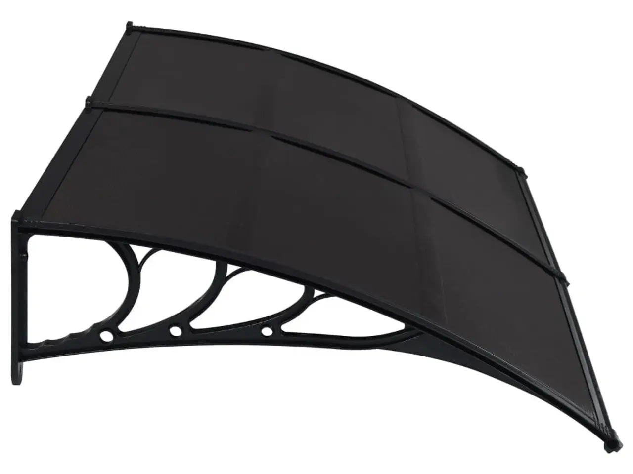 Billede 3 - Dørbaldakin 200 × 100 cm i polycarbonat - sort/gennemsigtig brun