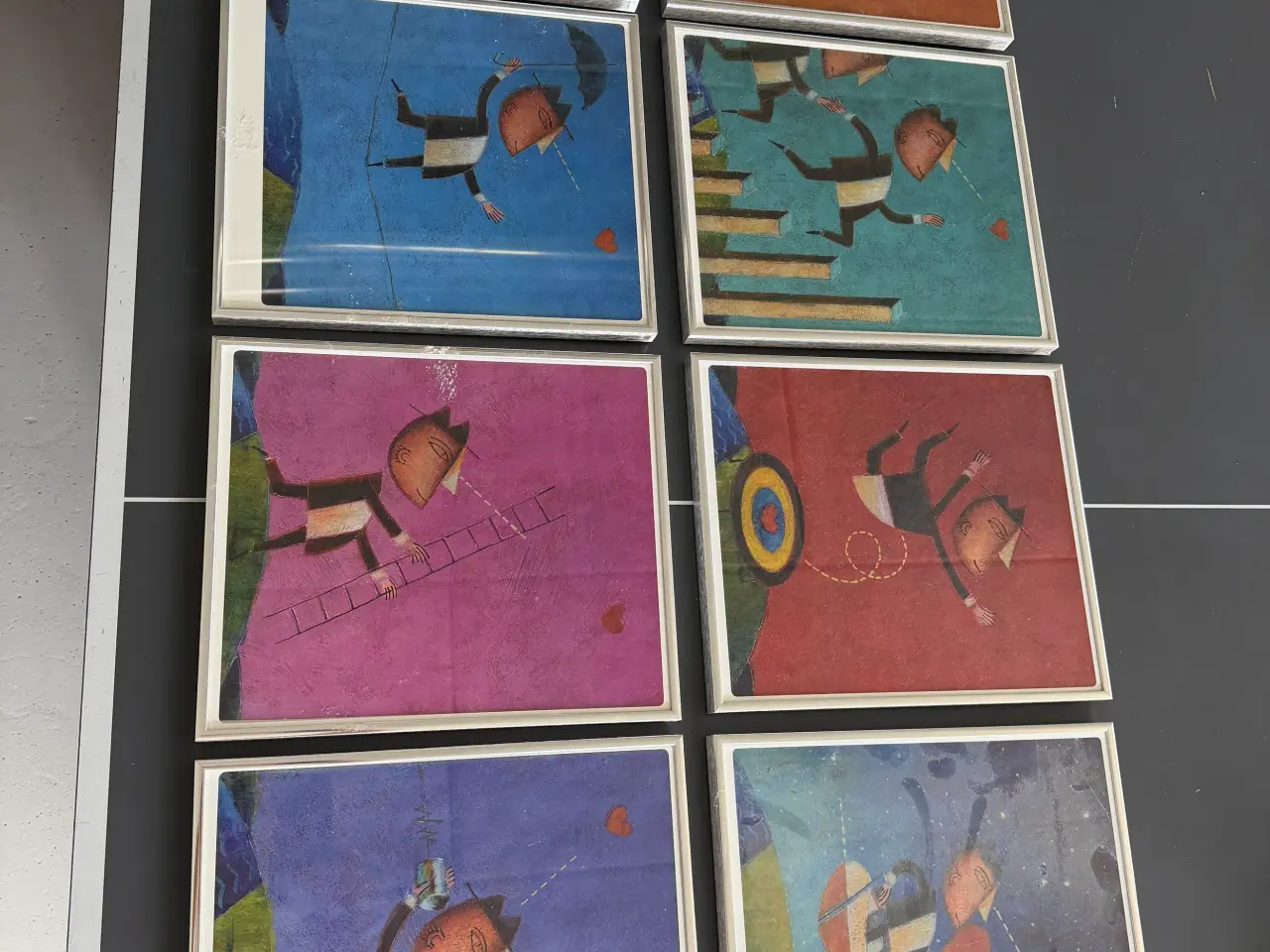 Billede 1 - 8 stk billeder i aluramme