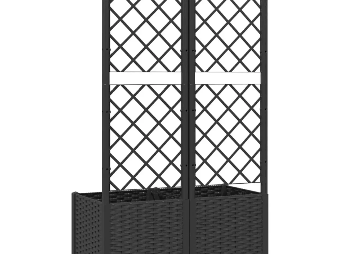 Billede 6 - Haveplantekasse med espalier sort 80x40x136 cm PP