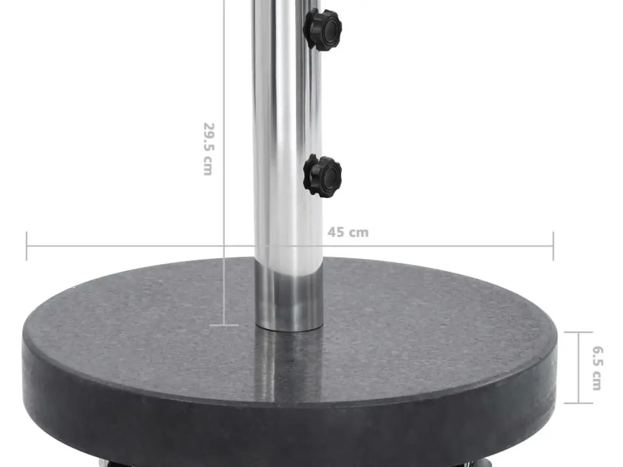Billede 6 - Parasolfod i granit 30 kg - rund, sort med hjul