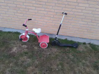 Tre hjulet cykel og løbe hjul