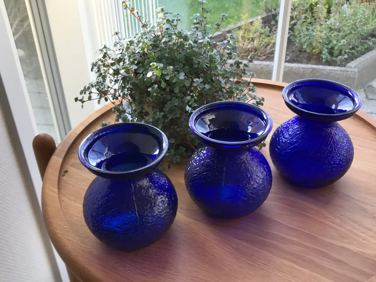 Billede 1 - Ældre hyacintglas - 3 stk. mørkeblå