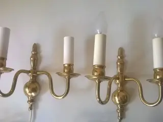 2 flotte messing væglamper
