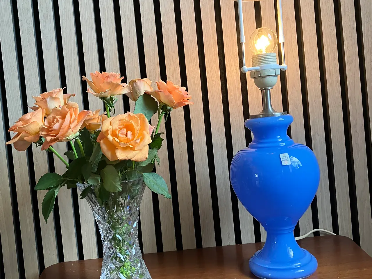 Billede 1 - Flot Holmegaard/Royal Copenhagen Florence lampe