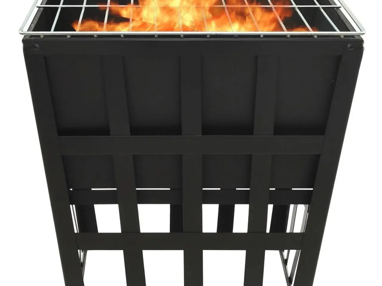Billede 4 - 2-i-1 bålfad og kulgrill 34 × 34 × 48 cm - stål, sort