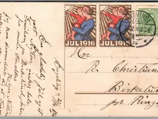 Julemærke 1916 på Postkort