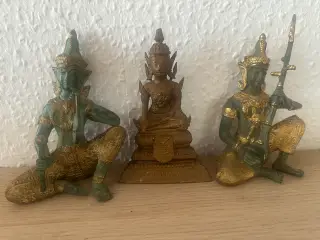 3 flotte orientalske metalfigurer – Buddha & musik
