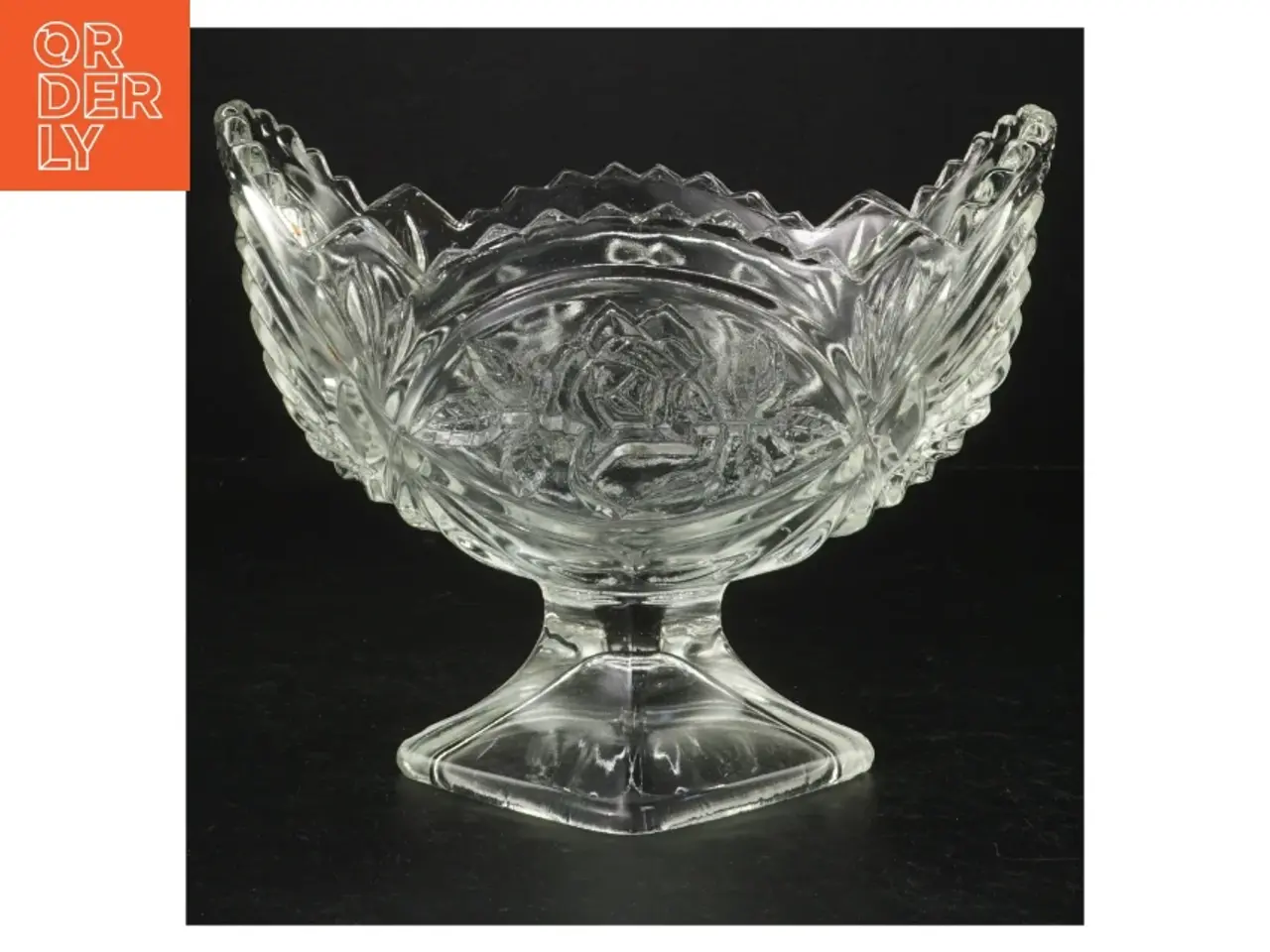 Billede 1 - Gl. Glasskål (str. H. 15 cm. 21 x 13 cm)