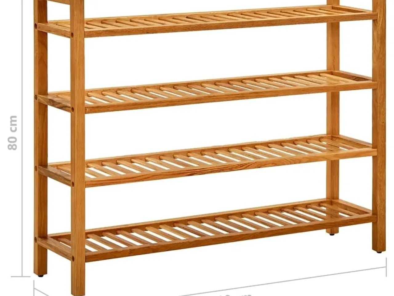 Billede 6 - Skostativ med 4 hylder i massivt egetræ - 100 x 27 x 80 cm