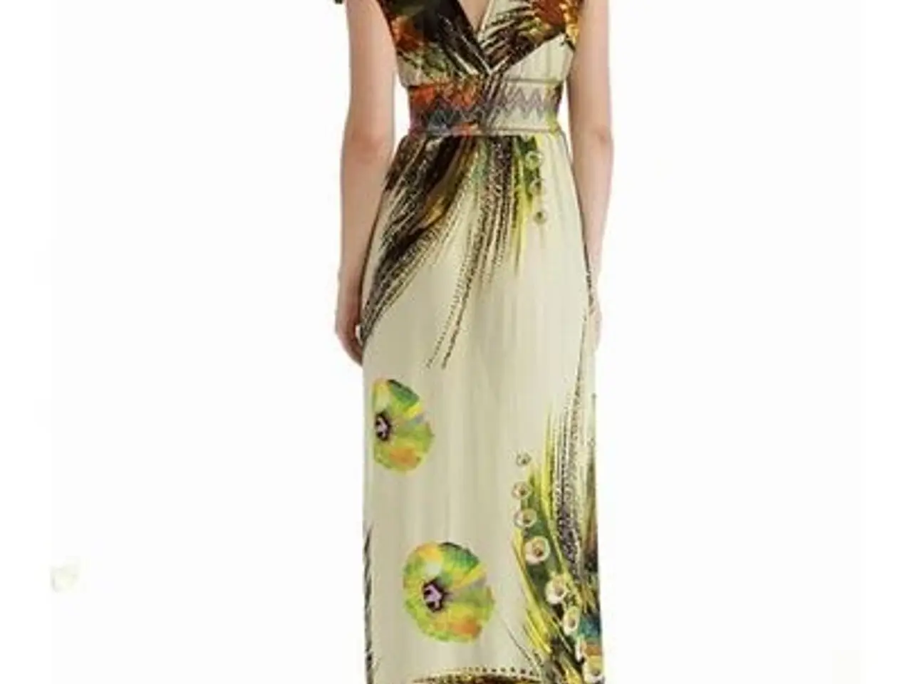 Billede 4 - Maxi med elegant blomster, påfugle print/str: XL/L