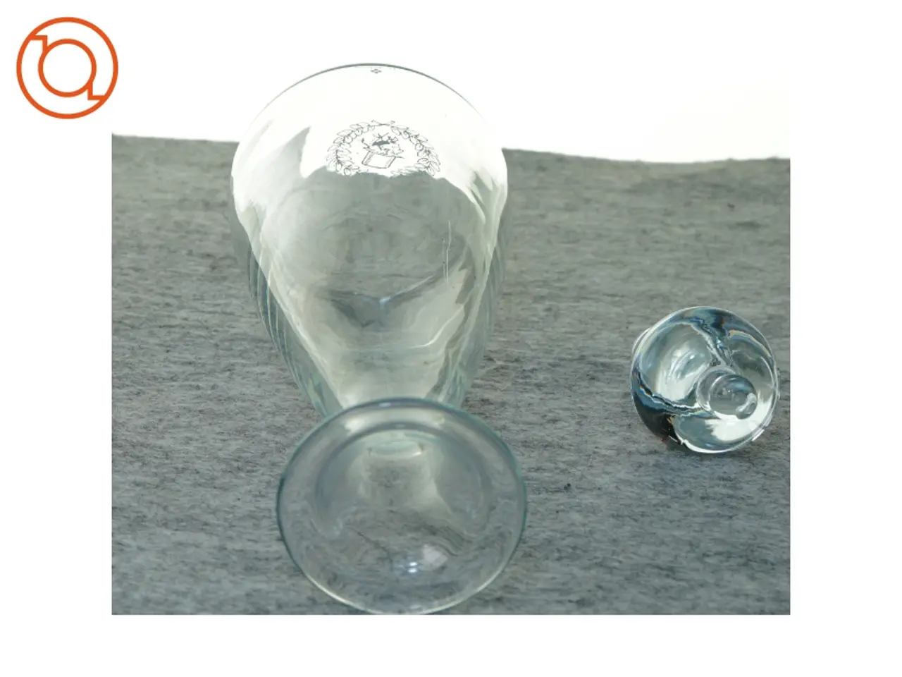 Billede 2 - Glas karaffel fra Holmegaard (str. 29 x 11 cm)