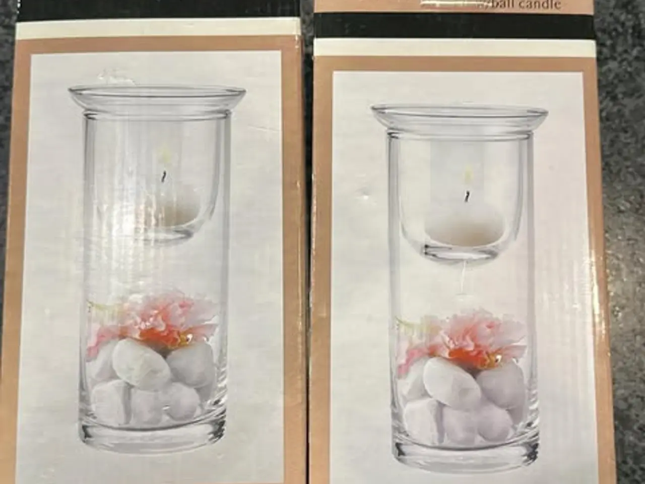 Billede 1 - 2 stk. flotte cylinder-glasvaser med lysindsats.