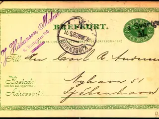 Fra Sveriege M - Postkort 28 - 5 - 01 - Til Kjøbenhavn