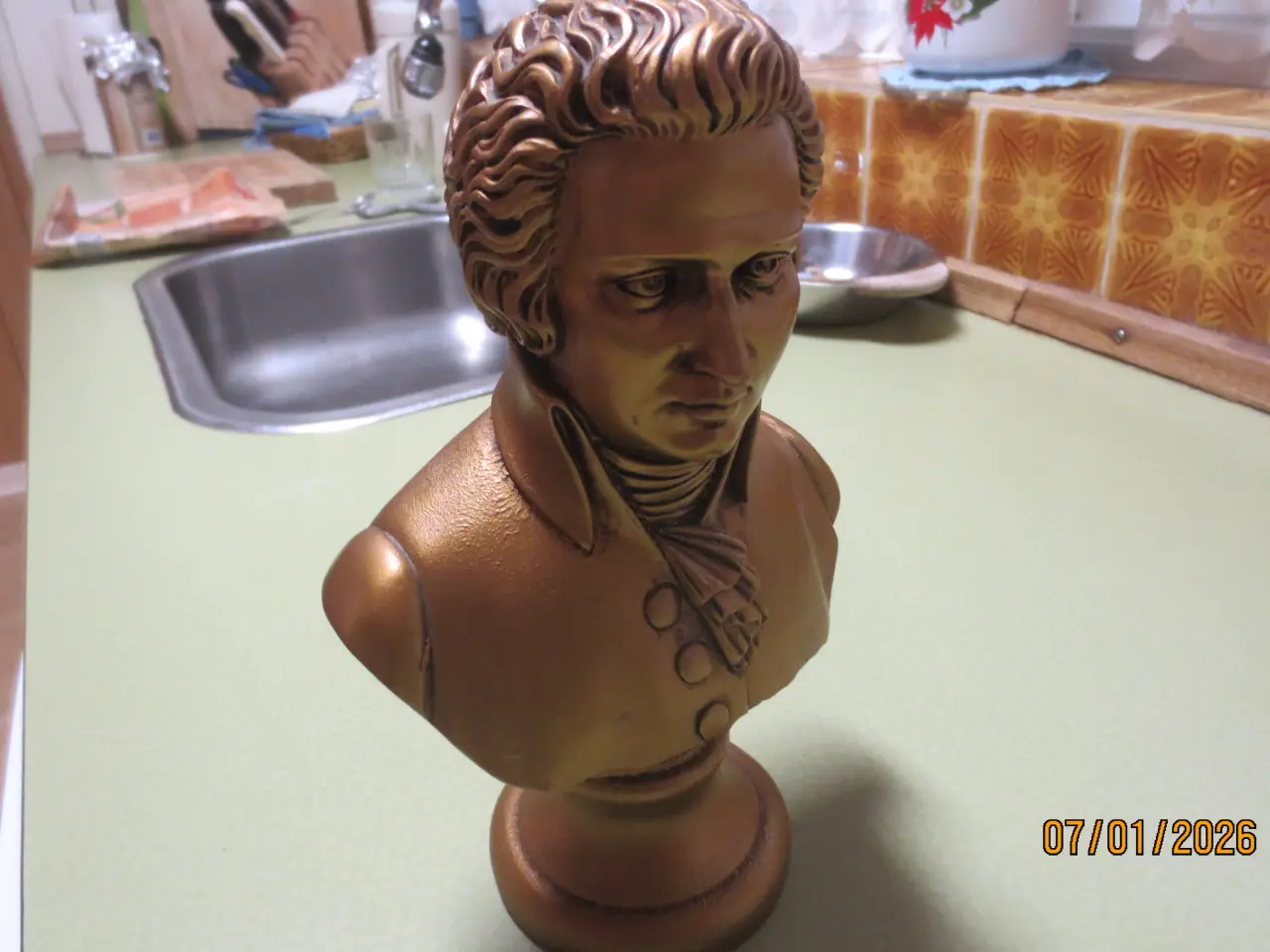 Billede 2 - 1 stk Mozart Bust Statue