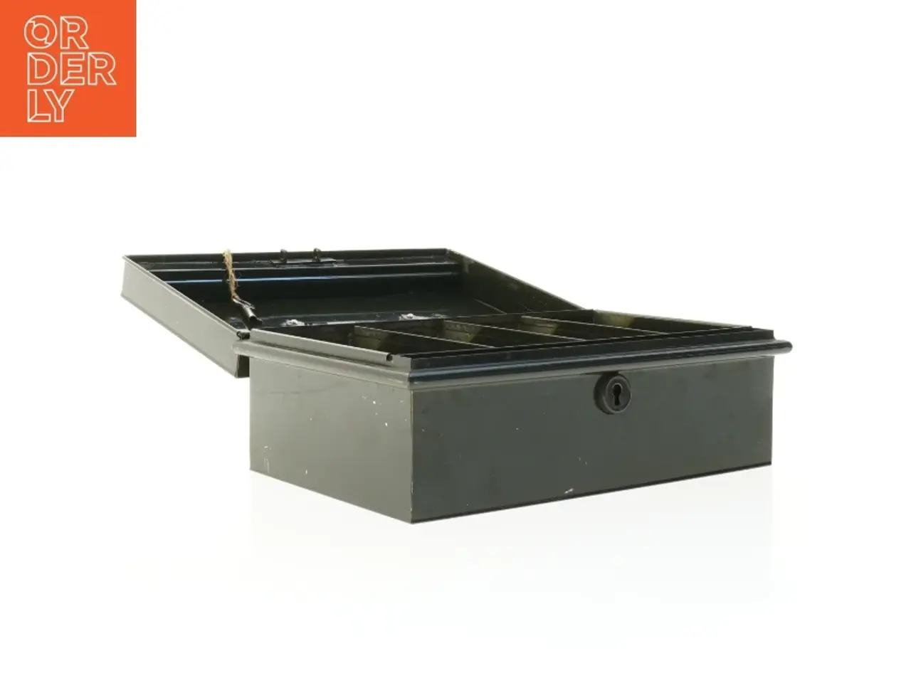Billede 2 - Grøn pengekasse i metal (str. 24 x 14 x 9 cm)