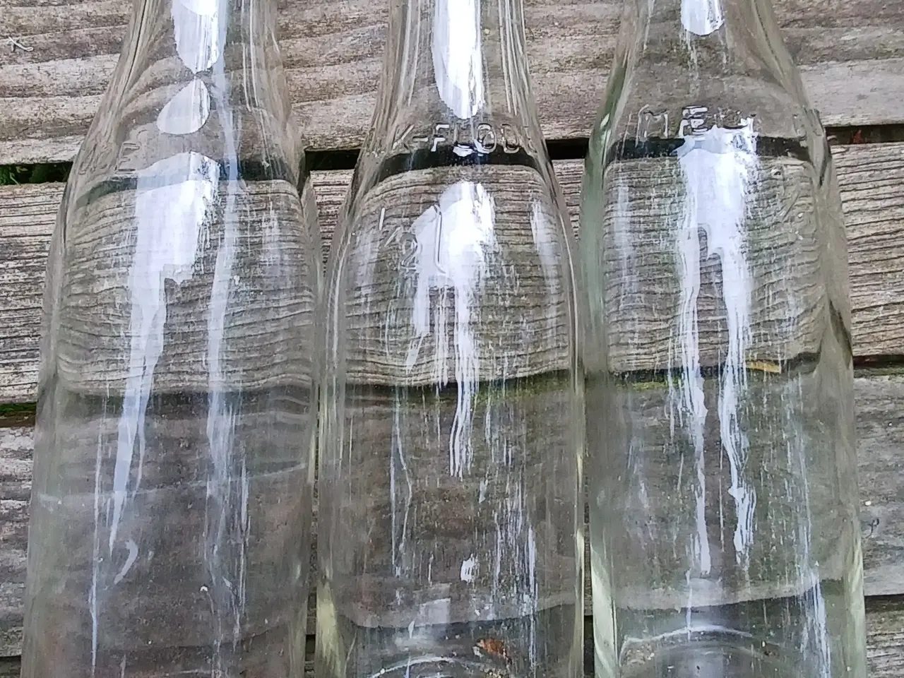 Billede 4 - Gamle mærkede glasflasker, mælkeflasker.