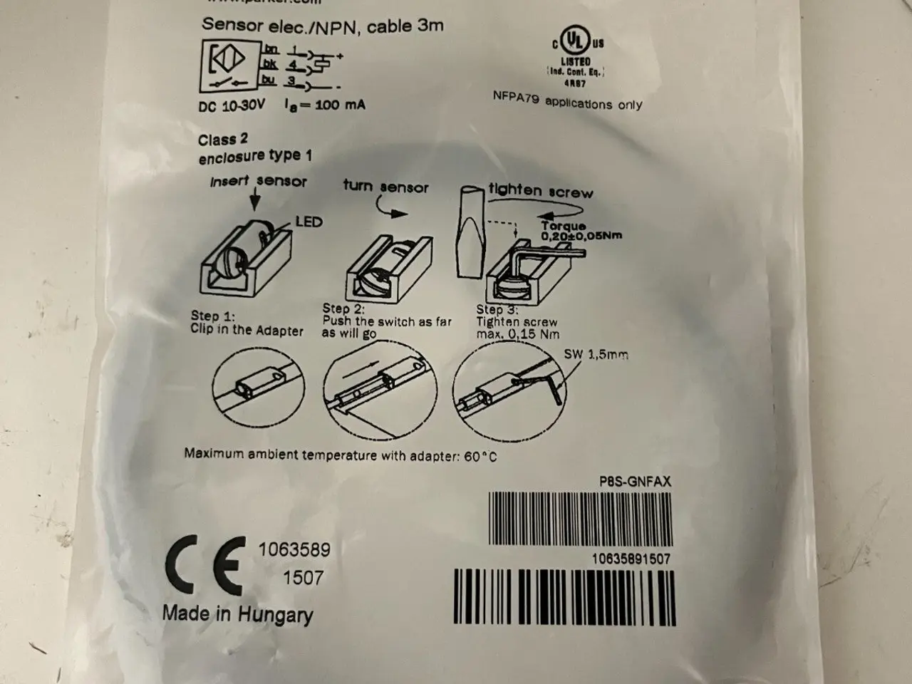 Billede 8 - Parker P8S-GNFAX Electronic Sensor NPN 3M kabel –