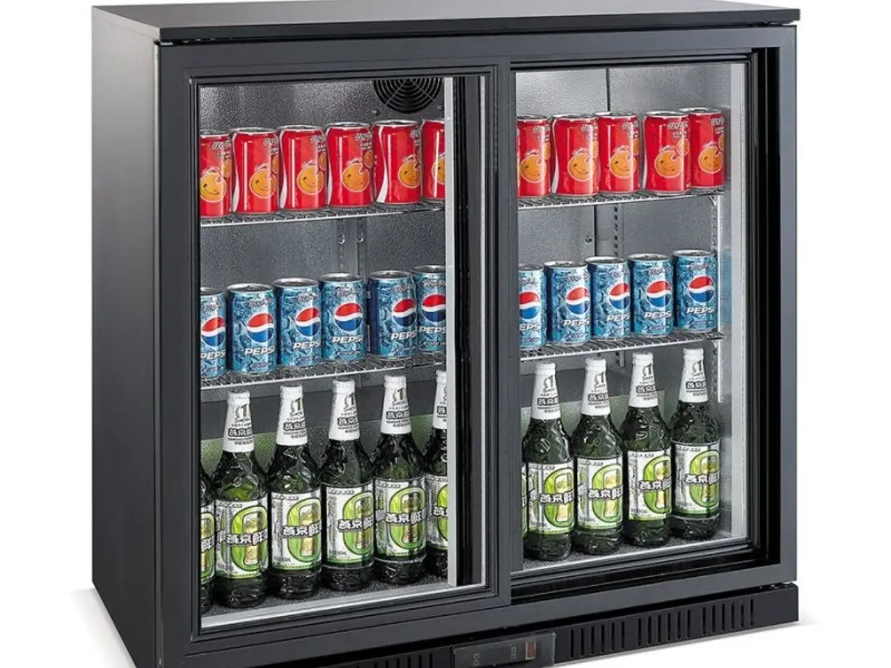 Billede 1 - Backbar / barkøleskab 198 liter – med 2 skydedøre