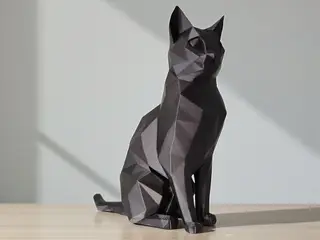 Geometrisk Low-Poly Kat