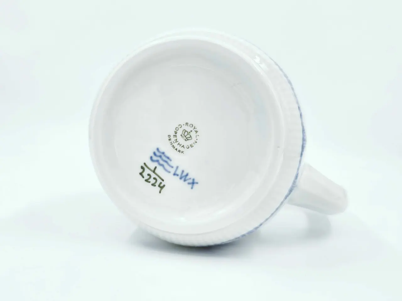Billede 11 - Musselmalet Riflet Hotelporcelæn Stor Kande